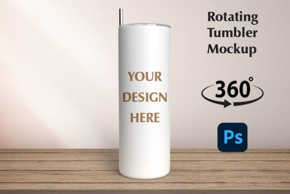 Download Animated 20oz Rotating Tumbler Mockup - Premium Bundle