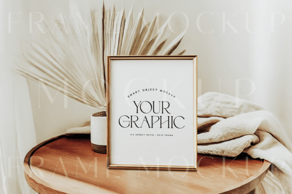 Download Modern 8x10 Gold Frame Mockup 4:5 Ratio - Premium Resources
