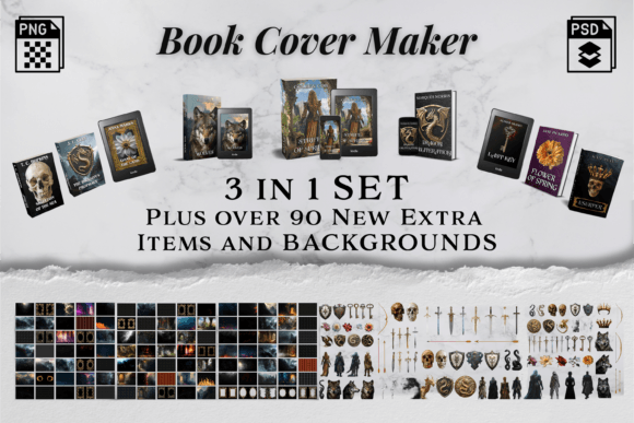 Download 3 in 1 Fantasy Book Cover Maker Mega Set - Premium Resources